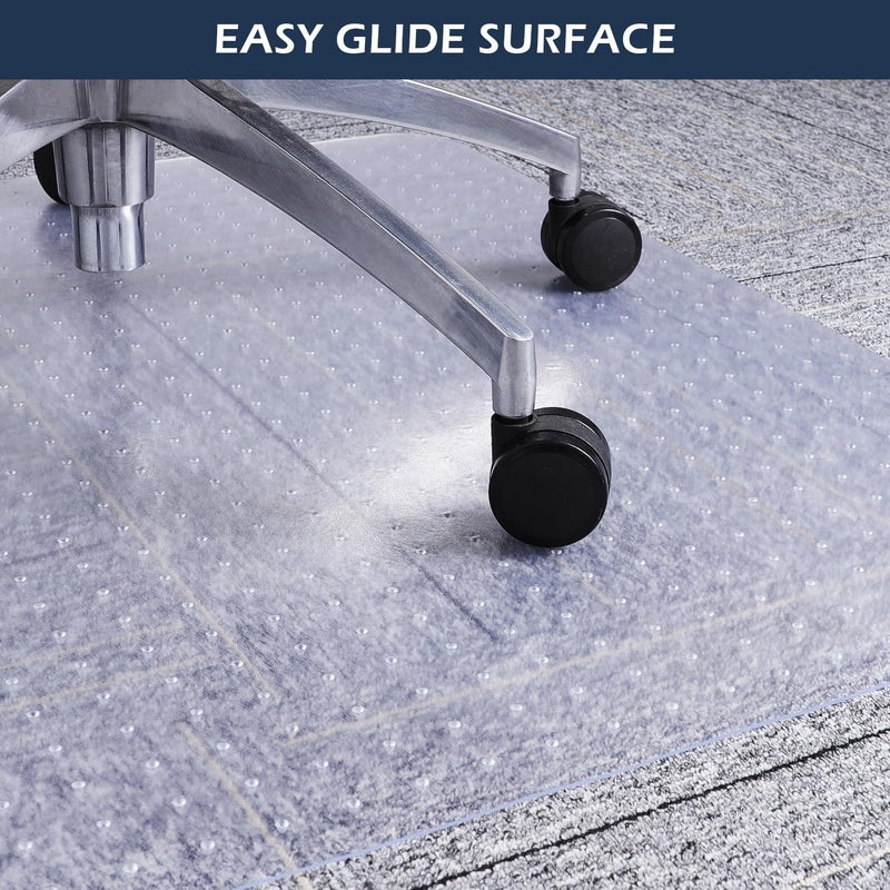 SALLOUS Clear Chair Mat for Carpet, 53" x 45" Heavy Duty Vinyl Floor Mat for Carpeted Floors, Gaming Chair Mat with Tap, Rolling Under Desk Floor Mat for Home Office - Image 4